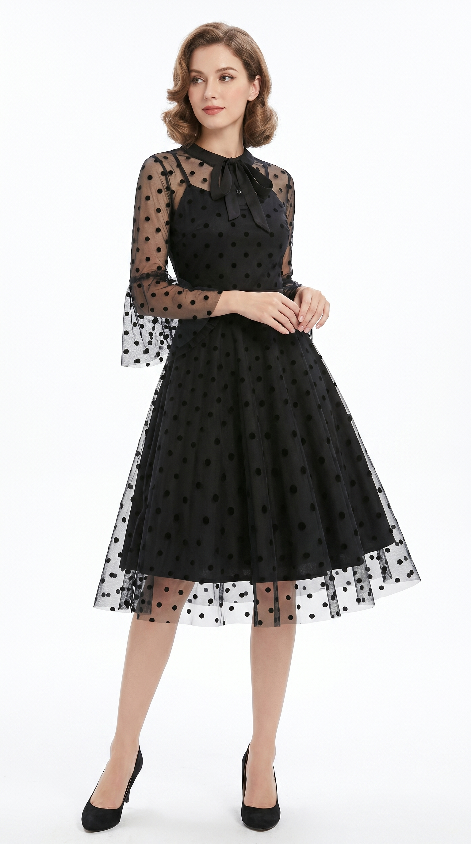 Noir Vintage Polka Dot Tulle Dress – Madam Nuit