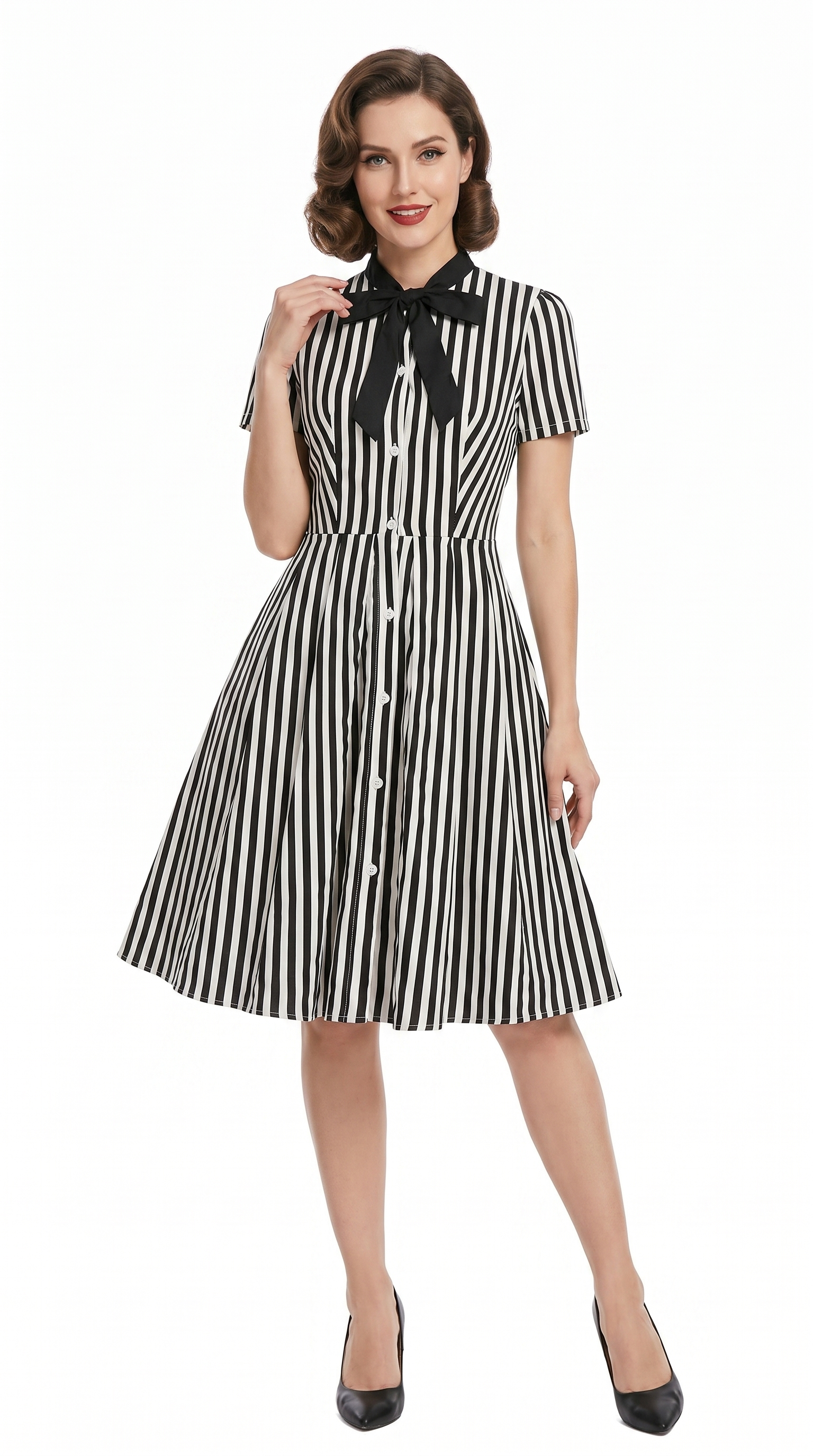The Jacqueline Stripe Bow Dress