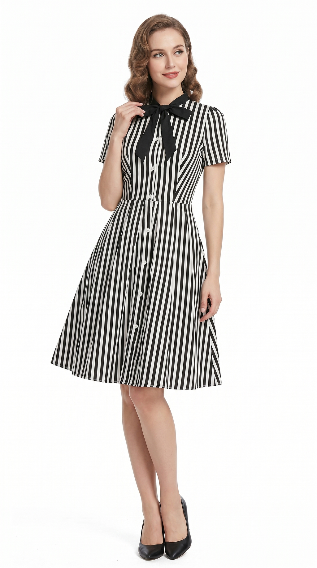 The Jacqueline Stripe Bow Dress