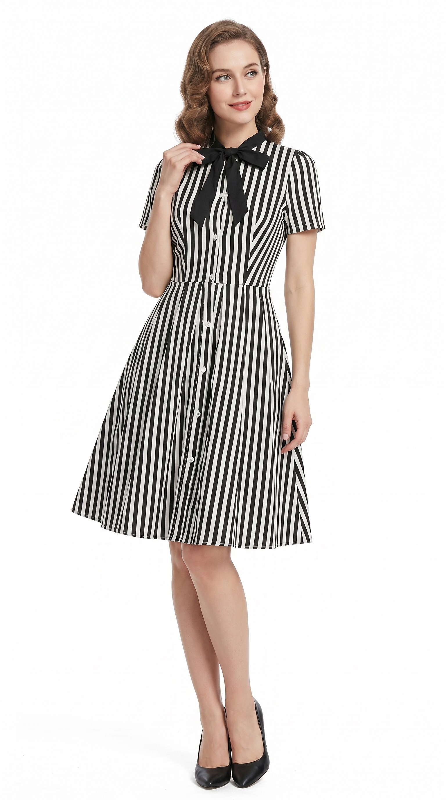 The Jacqueline Stripe Bow Dress