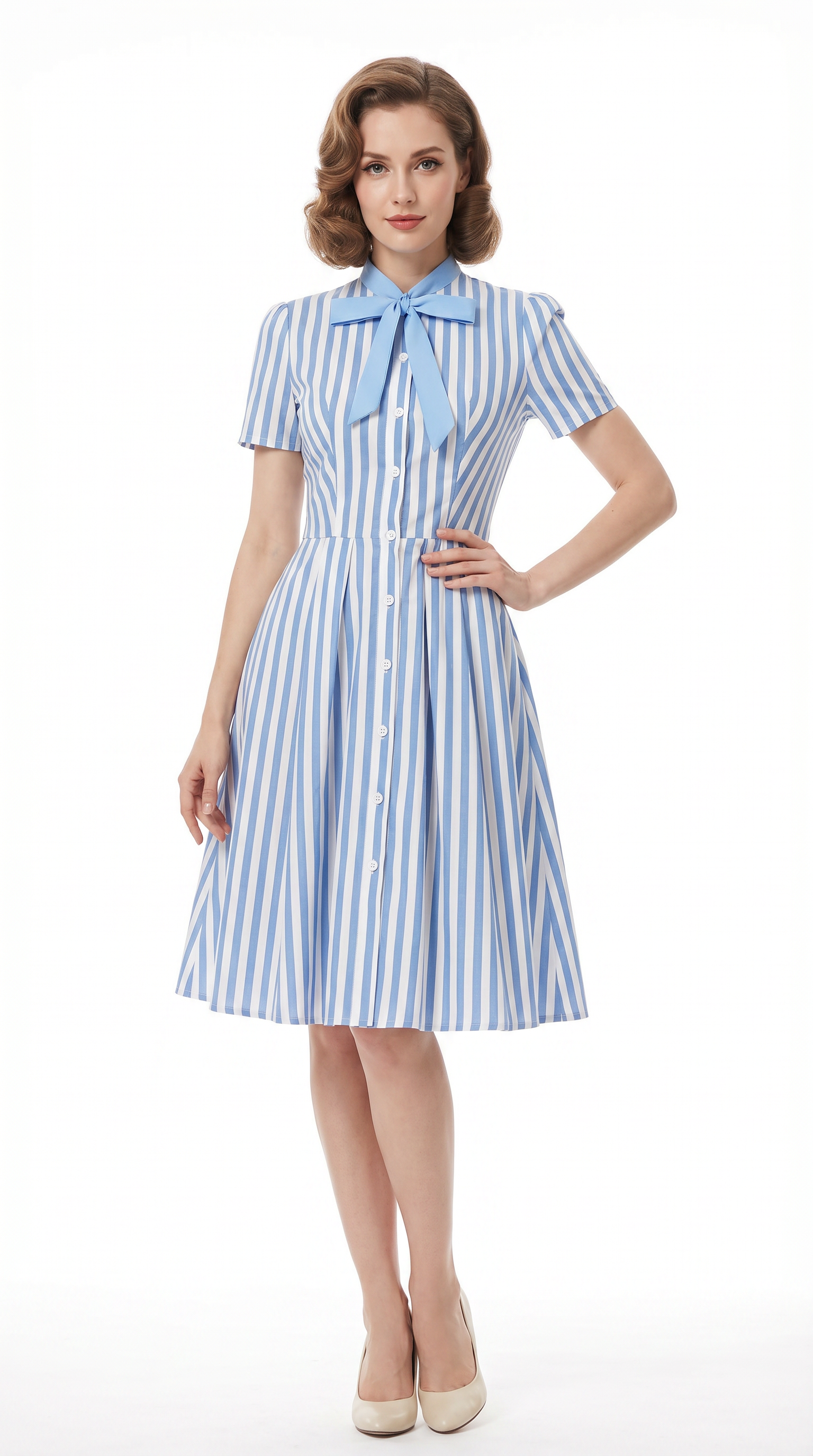 The Jacqueline Stripe Bow Dress