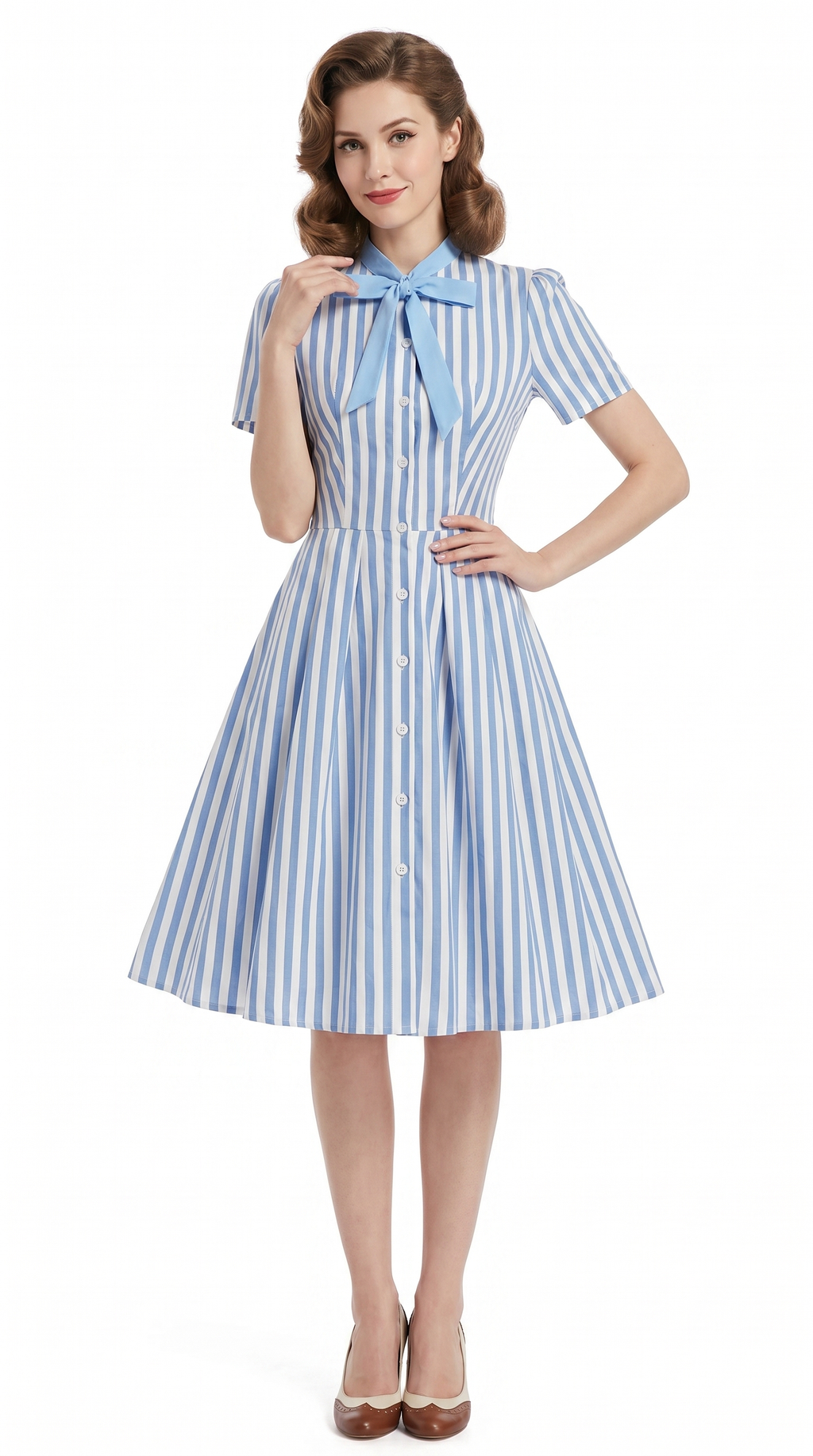 The Jacqueline Stripe Bow Dress