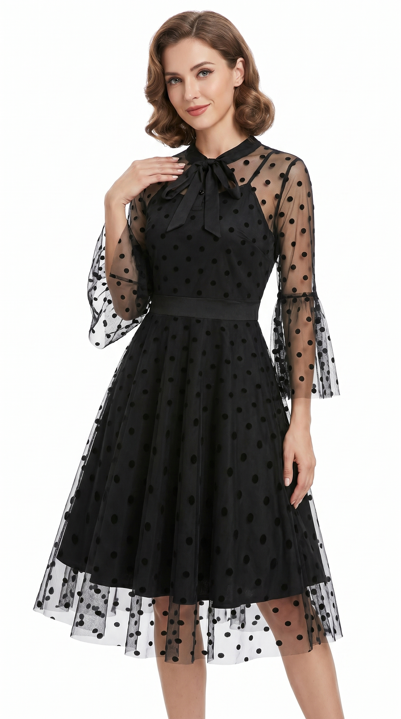 Noir Vintage Polka Dot Tulle Dress – Madam Nuit