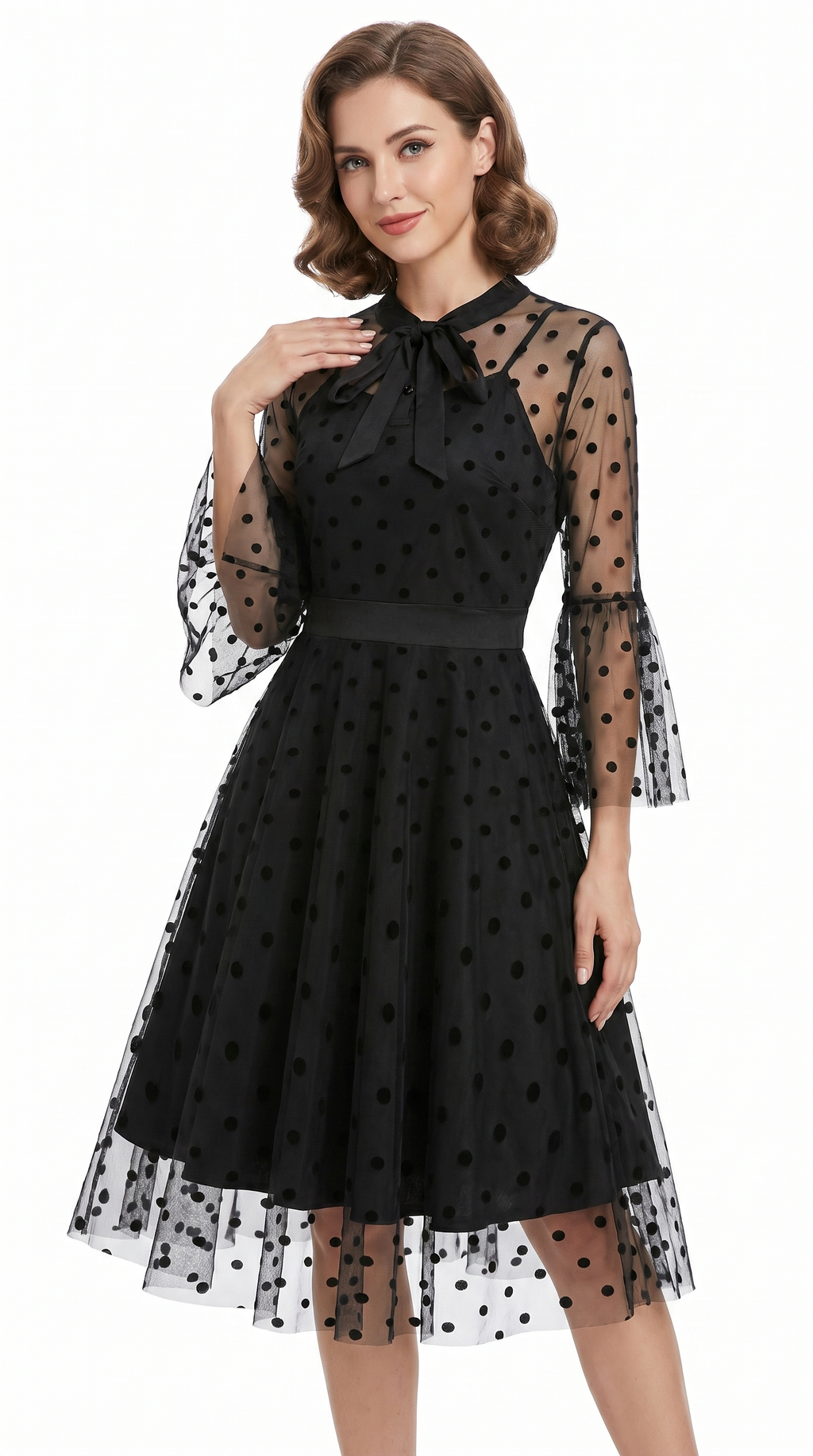 Noir Vintage Polka Dot Tulle Dress