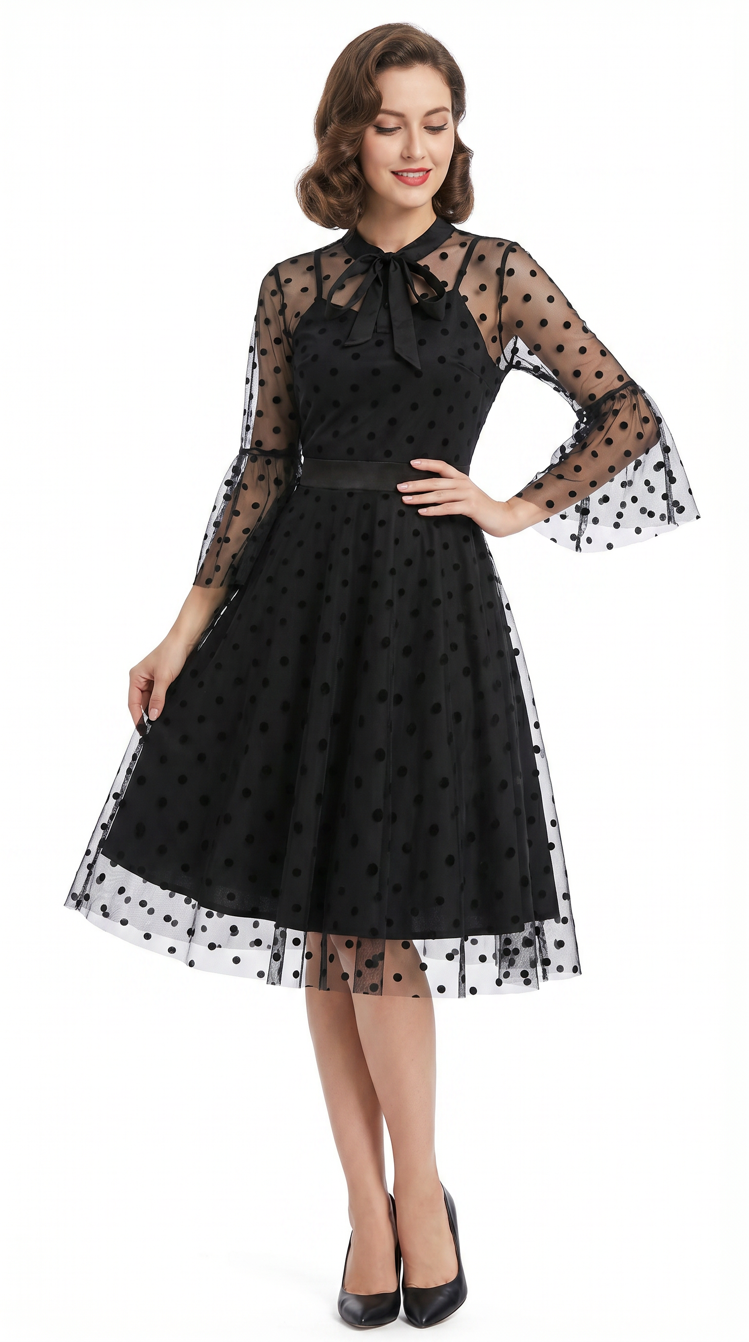 Noir Vintage Polka Dot Tulle Dress