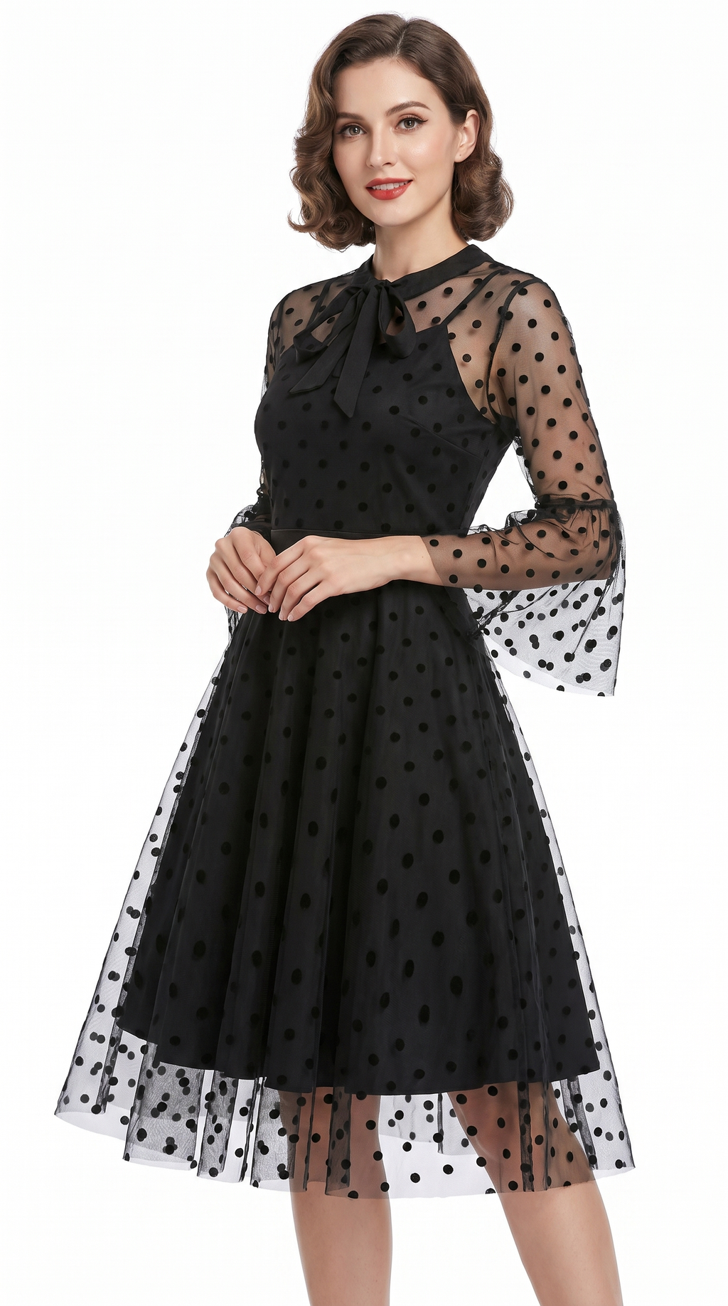 Noir Vintage Polka Dot Tulle Dress