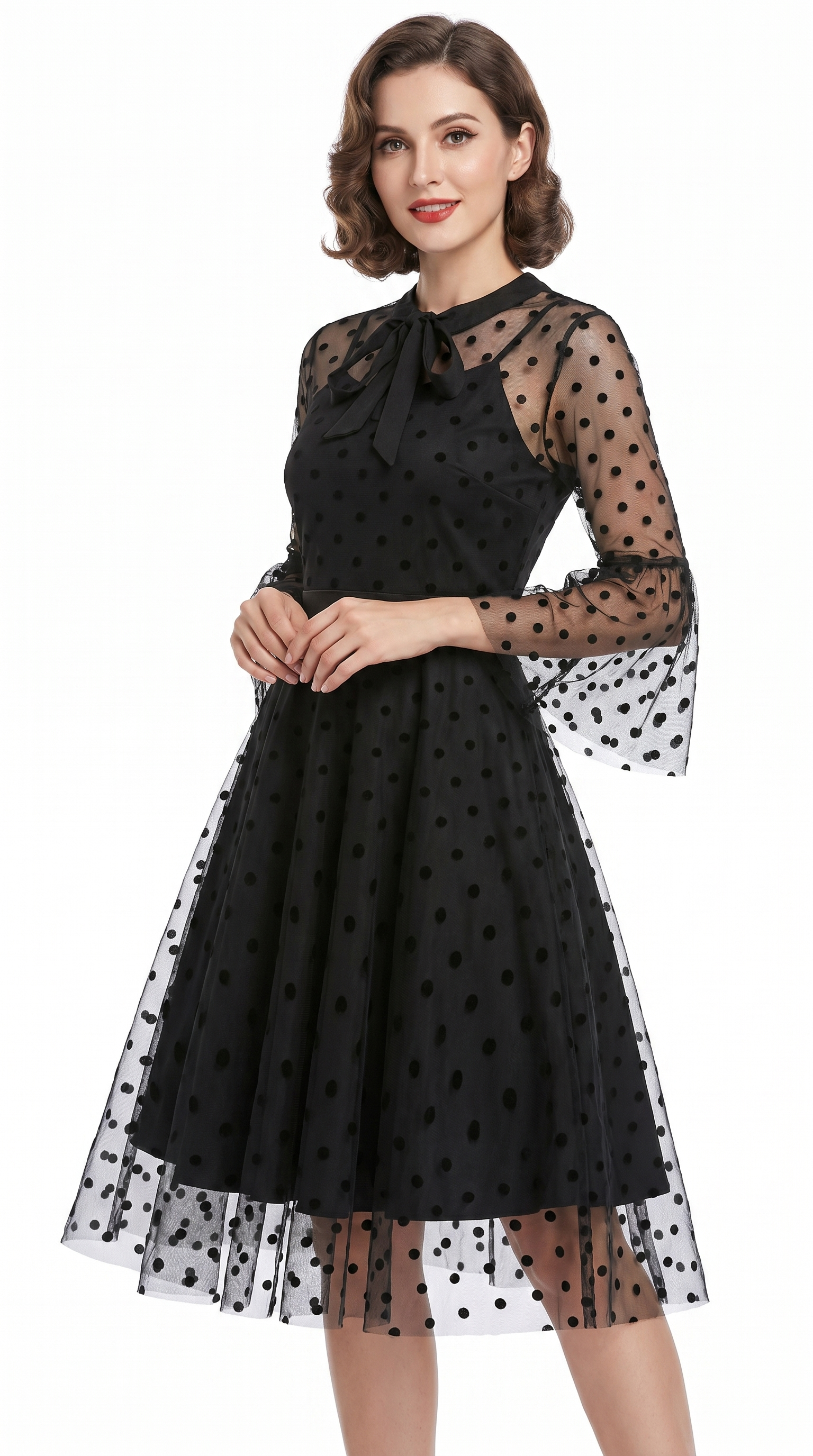 Noir Vintage Polka Dot Tulle Dress