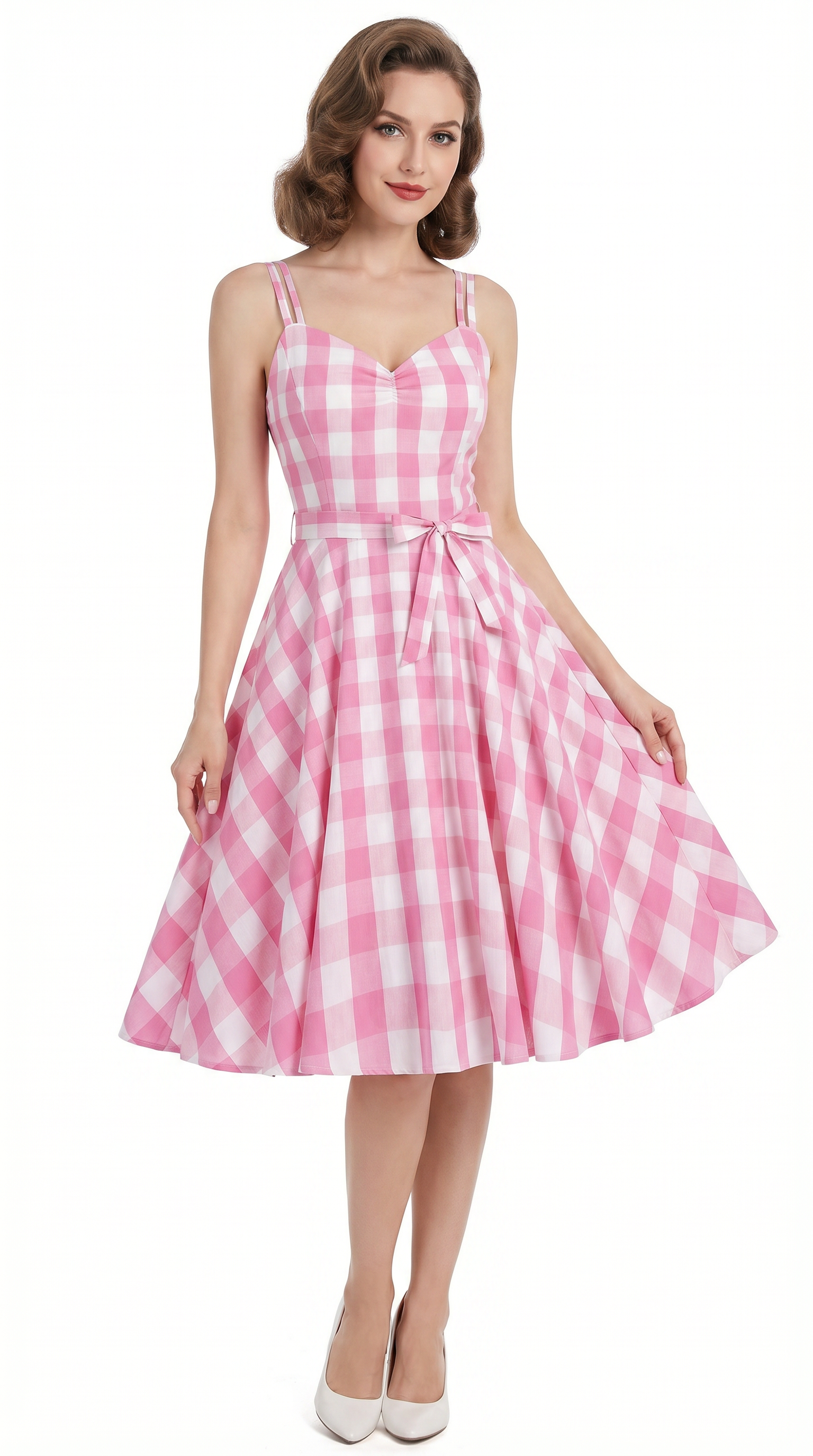 Audrey Pink Gingham Dress