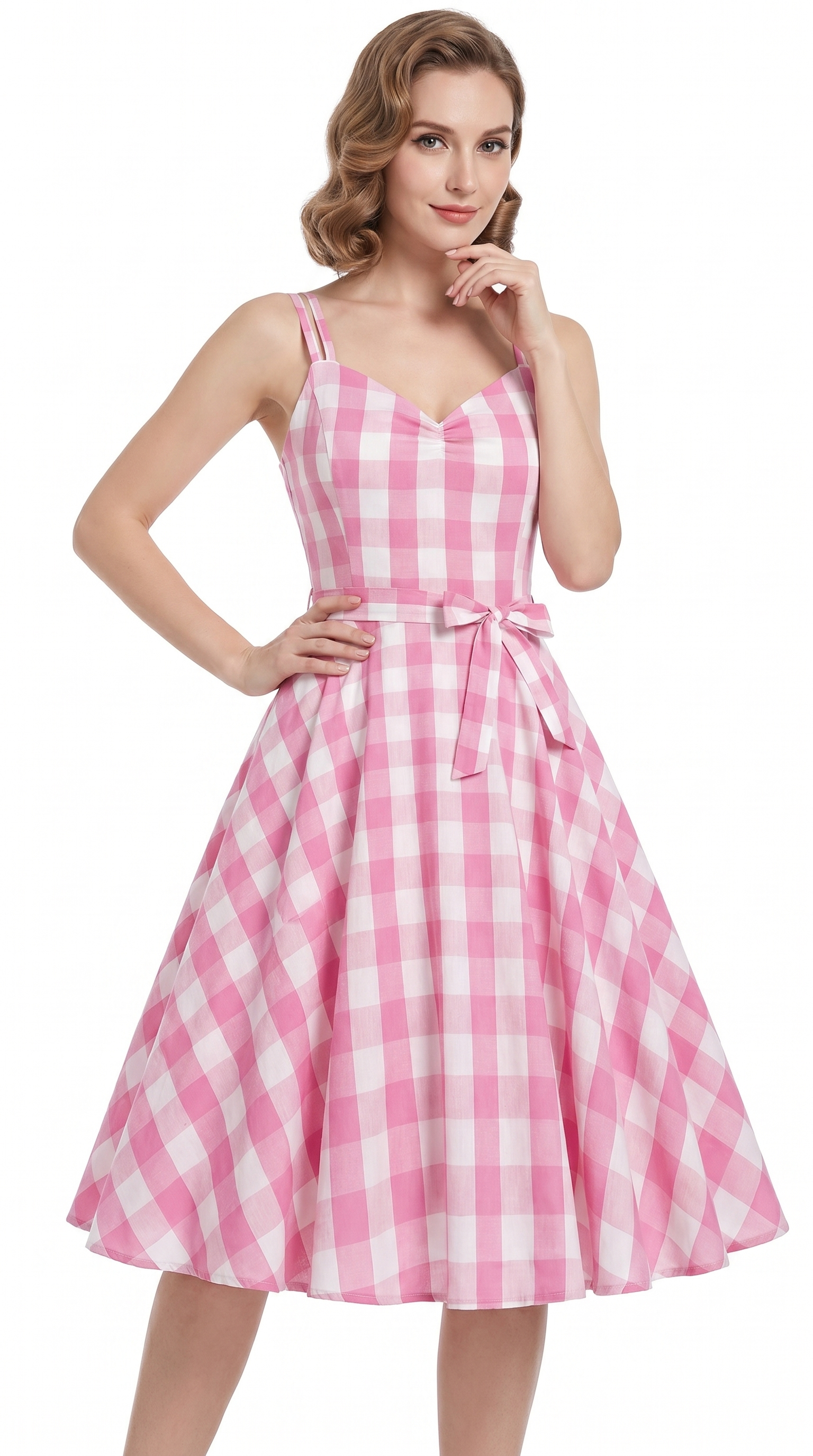 Audrey Pink Gingham Dress – Madam Nuit